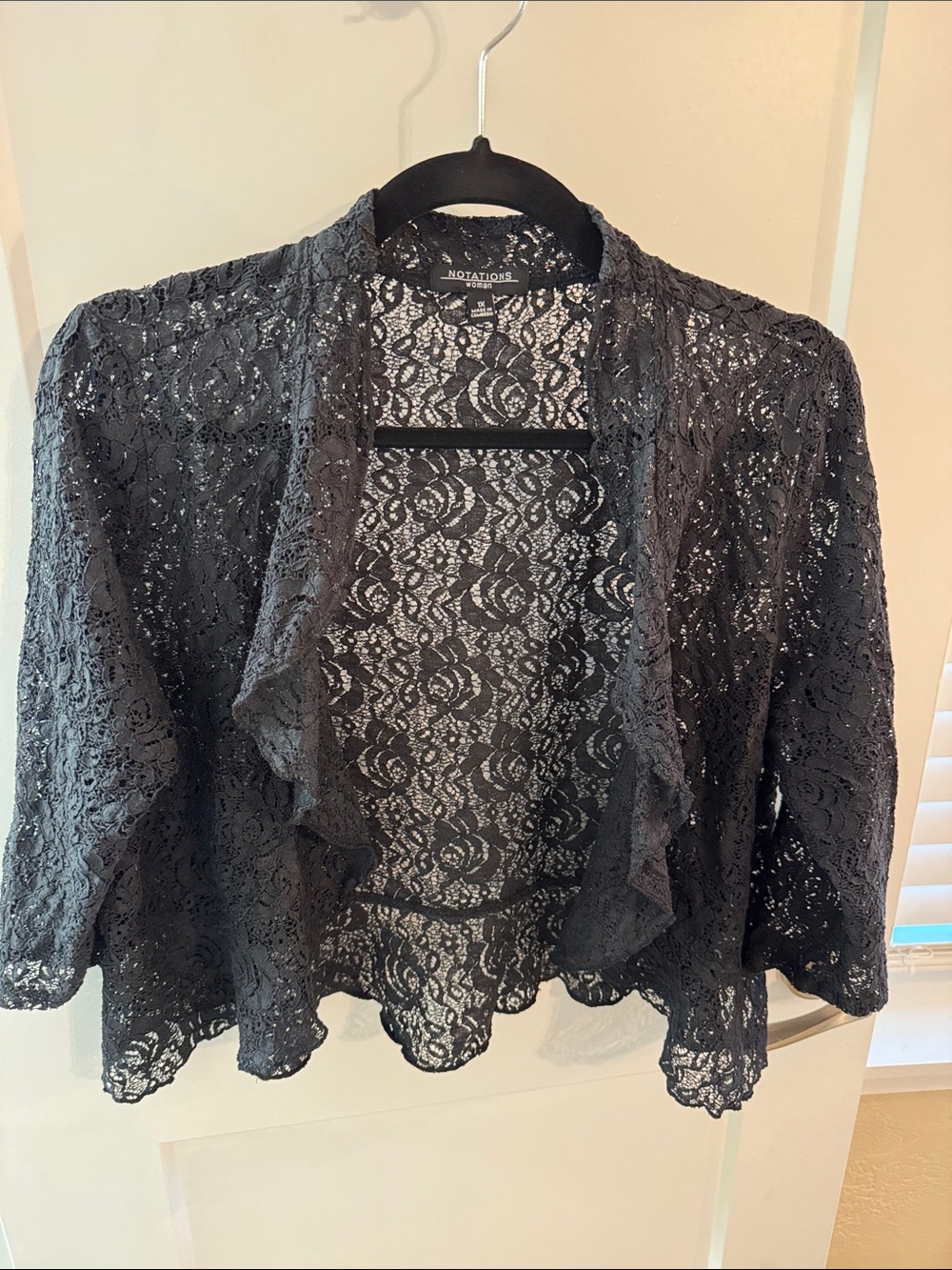Notations Black Lace Shrug Bolero
